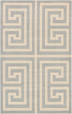 Unique Loom Athens Collection Classic Geometric Modern Border Design Area Rug (5' 0 x 8' 0 Rectangular, Gray/ Beige)
