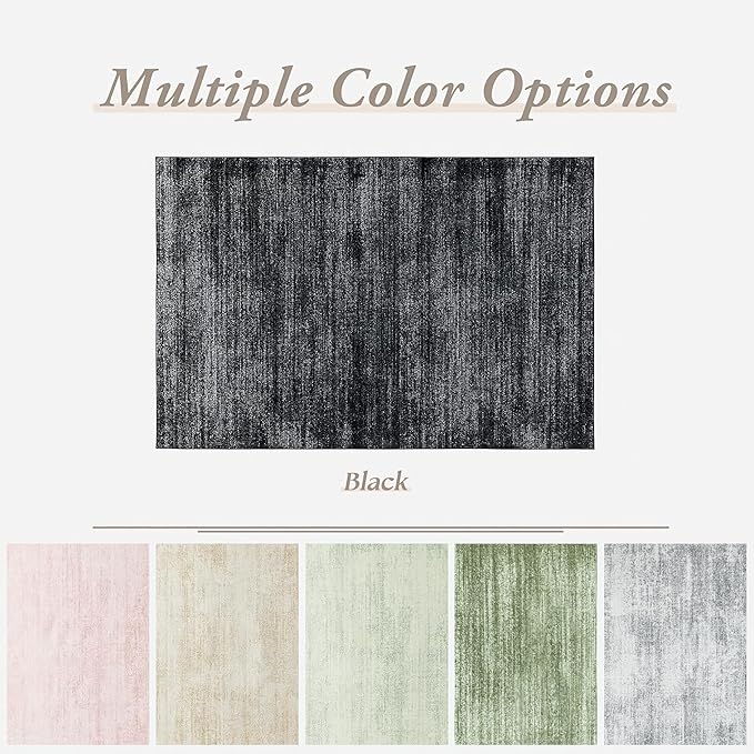 8x10 Area Rugs for Living Room, Abstract Black Boho Rug for Bedroom Design, Black and White 8 x 10