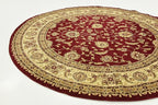 Unique Loom Voyage Collection Traditional Oriental Classic Intricate Design Area Rug (8' 0 x 8' 0 Round, Red/Gold)