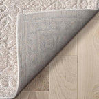 Well Woven Harlow Collection Cloud Medallion Ivory - Modern Tribal Minimalist 5x7 Area Rug - Ideal for Living Room, Dining Room & Bedroom - Durable, Stain Resistant & Easy to Clean