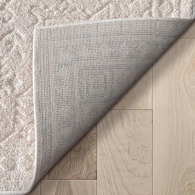 Well Woven Harlow Collection Cloud Medallion Light Blue - Modern Tribal Minimalist 3x5 Area Rug - Ideal for Living Room, Dining Room & Bedroom - Durable, Stain Resistant & Easy to Clean