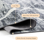 Bedsure 5x7 Area Rugs for Living Room, Machine Washable Modern Style Rug, Non-Slip Backing, Non-Shedding, Low Pile Easy Care Throw Carpet for Bedroom Dining Room, Charcoal Gray