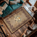Vintage Pine Cone Area Rug 3x4ft Rustic Lodge Wooded Pine Cone Area Rug Wood Grain Star Leaf Distressed Indoor Non-Slip Washable Carpet for Dormitory Study Room Fireplace Office