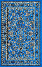 Unique Loom Sialk Hill Collection Area Rug - Washington (5' 3" x 8' Rectangle Dark Blue/Black)