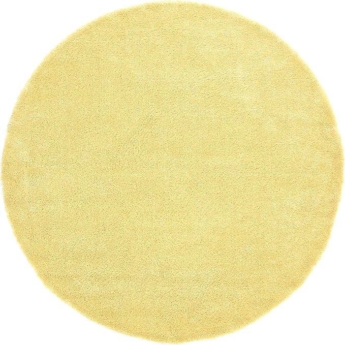Unique Loom Solo Collection Area Rug - Calabasas (7' 10" Round, Yellow)