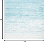 SAFAVIEH Adirondack Collection Area Rug - 6'7" Square, Aqua & Ivory, Modern Ombre Design, Non Shedding & Easy to Clean, Ideal for Living Room, Bedroom, Office, Dining Space (ADR113J)