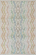 Dash & Albert Zarek Multi Machine Washable Rug, 8.5 X 11.5 Feet, Multicolored/White Chevron Pattern