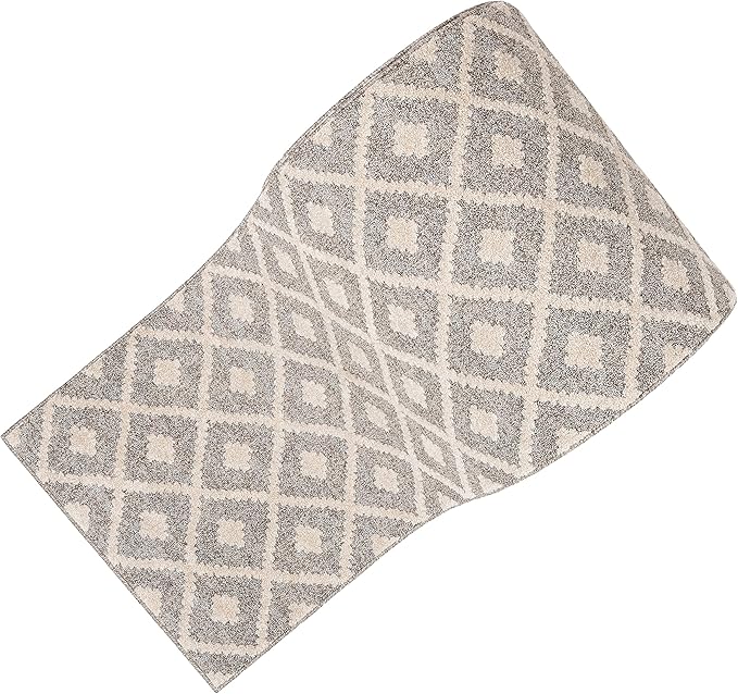 Well Woven Custom Size Runner - Choose Your Length - Ainsley Ivory Diamond Trellis Geometric Tribal - 27 Inches Wide x 5 Feet Long Runner (27" x 5' Runner) Rug