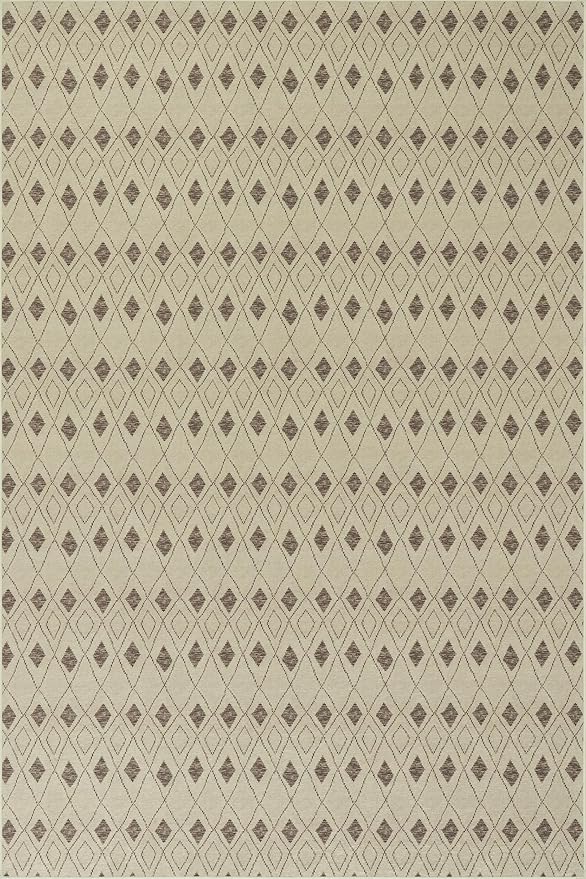 Dash & Albert Chandler Tan Machine Washable Rug, 7.5 X 9.5 Feet, Tan Geometric Pattern