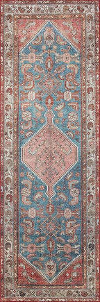 Loloi Layla Collection LAY-10 Marine/Clay 9'-0" x 12'-0" .13" Thick Area Rug, Soft, Durable, Vintage Inspired, Distressed, Low Pile, Non-Shedding, Easy Clean, Printed, Living Room Rug