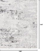 Rugs.com Leipzig Collection Area Rug – 9X12 Grey Low-Pile Rug Perfect for Living Rooms, Large Dining Rooms, Open Floorplans