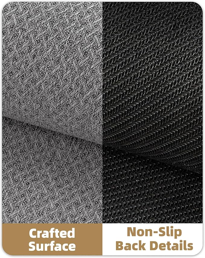 Color&Geometry Small Ultra Thin Indoor Door Mat Non Slip Rubber Backed Dirt Trapper 17"x30"(Rolled-up NO Creases), Rugs for Entryway, Front Door Mat Indoor Washable Low-Profile Entry Mat, Light Grey