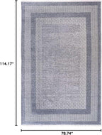 Alfa Rich 7x10 Light Blue Washable Area Rugs for Living Room Bedroom Kitchen Dining Cotton Decor Rug