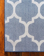 Rugs.com Lattice Collection Rug – 3' x 5' Dark Blue Medium Rug Perfect for Entryways, Kitchens, Breakfast Nooks, Accent Pieces
