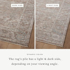 Loloi Magnolia Home by Joanna Gaines Millie Collection MIE-04 Brick/Fog 5'-3" x 5'-3", .25" Pile Height, Round Area Rug