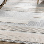 Well Woven Harlow Collection Briar Light Blue - Modern Tribal Minimalist Geometric 6x9 Area Rug - Ideal for Living Room, Dining Room & Bedroom - Durable, Stain Resistant & Easy to Clean