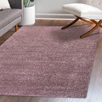 Eyely UES100R-8 Supersoft Haze Solid Low-Pile Indoor Area Rug Casual;Contemporary;Solid;Traditional, Bedroom, Kitchen, Living Room, Easy-Cleaning, Non-Shedding, 8 X 10, Light Purple