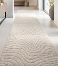 Well Woven Custom Size Hallway Stair Runner - Choose Your Length - 27 Inches Wide x 99 Feet Long Runner (27" x 99' Runner) Rug - Ivory Sibi Soft Touch, Modern Abstract - Hi-Lo Pile