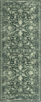 KILOCOCO Hallway Runner 2x6 Rug Runner Printed Vintage Floral Washable Kitchen Runners Non-Slip Rubber Backed Runners for Hallways Laundry Room Distressed Boho Rugs for Entryway Bedroom, Green
