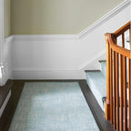 Dash and Albert Crosshatch Wool Area Rug - 2.5' x 8' Runner Aegean Solid Hand Micro Hooked Accent Rug - Durable, High Traffic Areas Bedroom, Hallway, Stairs