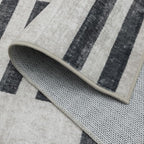 ReaLife Rugs Machine Washable Area Rug Runner - Living Room Bedroom Bathroom Kitchen Entryway Office -Non-Slip Baking Low Pile Stain Resistant Premium - Modern Geometric Loki-Beige & Black 2'6" x 6'