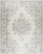 ReaLife Rugs Machine Washable Area Rug - Living Room Bedroom Bathroom Kitchen Entryway Office - Padded Low Pile Stain Resistant Premium - Boho Farmhouse Vintage - Paige - Ivory 5' x 7'