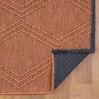 LUXE WEAVERS Modern Farmhouse Orange 8x10 Washable Area Rug, Anti-Slip Diamond Pattern Carpet
