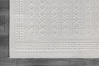 Micro Loop Indoor Rug White 8x10 Boho Geometric Neutral Area Rugs for Living Room Soft Luxury Modern Low and High Pile Durable Stain Resistant Non-Shedding Indoor Area Carpet 8 x 10