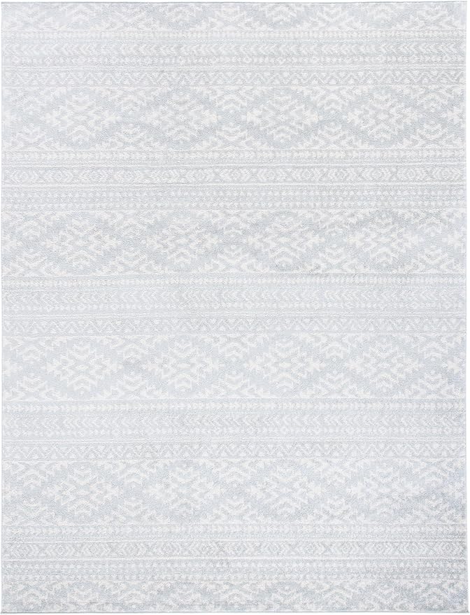 SAFAVIEH Area Rug 12x15 - Tulum Collection - Large - Light Grey & Ivory, Moroccan Boho Tribal Design, Non-Shedding & Easy to Clean, Ideal for Living Room, Bedroom, Dining Space (TUL272F)