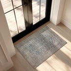 Kuden 3x5 Small Rug, Machine Washable, Non-Slip Backing, Vintage Style, Soft, Low Pile, Area Rugs for Entryway Kitchen Indoor Entrance