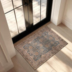 Kuden 2x3 Small Rug, Machine Washable, Non-Slip Backing, Vintage Style, Soft, Low Pile, Area Rugs for Entryway Kitchen Indoor Entrance