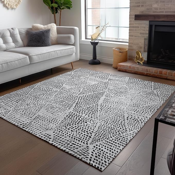 Addison Rugs Chantille ACN591 Pewter 2'6" x 3'10" Indoor Outdoor Area Rug, Easy Clean, Machine Washable, Non Shedding, Bedroom, Living Room, Dining Room, Kitchen, Patio Rug