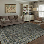 Area Rug 5x7 Black Washable Vintage Living Room Carpetb Traditional Distressed Bedroom Indoor Soft Non Slip Large Rug Retro Thin Low Pile Floor Cover for Office Dining Room
