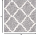 SAFAVIEH Dallas Shag Collection Area Rug - 10' Square, Grey & Ivory, Trellis Design, Non-Shedding & Easy Care, 1.5-inch Thick Ideal for High Traffic Areas in Living Room, Bedroom (SGD257G)