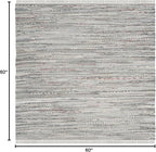 SAFAVIEH Rag Rug Collection Area Rug - 5' Square, Grey, Handmade Boho Stripe Cotton, Ideal for High Traffic Areas in Living Room, Bedroom (RAR121A)