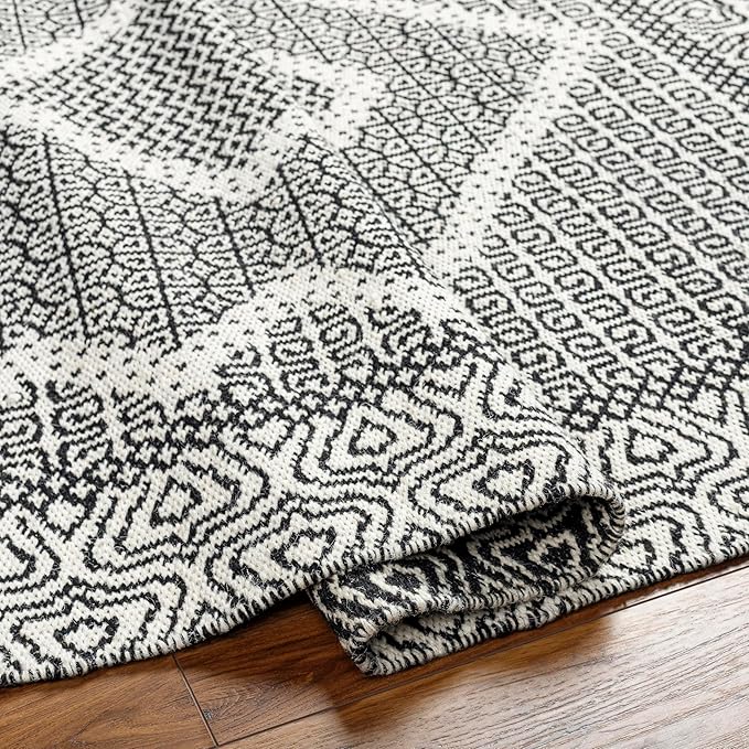 Mark&Day Wool Rugs, 2x8 Nishnabotny Cottage Dark Gray Runner Area Rug, Grey Beige Carpet for Hallway, Kitchen, Bedroom or Living Room (2'6" x 8' Runner)