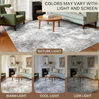 GENIMO Washable Area Rugs for Living Room, 8x10 Modern Non Slip Rugs, Low Pile Lightweight Soft Print Rug for Bedroom, Dining Room, Home Office, Grey