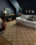 Loloi Chris Loves Julia Calvin Collection CLV-01 Apricot/Ivory 2'-3" x 3'-10" Accent Rug Checkered Neutral Soft Living Room Bedroom Carpet