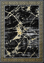 GLORY RUGS Area Rugs Marble 5X7 Black Gold Carpet Modern Abstract Rug Living Room Dining Bedroom Rug