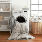 ReaLife Rugs Machine Washable Area Rug - Living Room Bedroom Bathroom Kitchen Entryway Office - Padded Low Pile Stain Resistant Premium - Boho Farmhouse Vintage - Paz - Beige Gray Ivory 5' x 7'