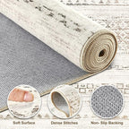 Nakagishi Area Rug 6x9 Living Room: Washable Boho Large Neutral Soft Farmhouse Rugs Stain Resistant Modern Indoor Floor Non-Slip Carpet for Bedroom Nursery Kids Playroom Office Dining Room- Colorful