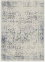 RUGGABLE Washable Vintage Area Rug – Kamran Blue Quartz 5x7, Stain-Resistant, Non-Slip – Medium Machine Washable Rugs for Living Room, Bedroom, Hallway, Entryway & Office–with Cushioned Pad