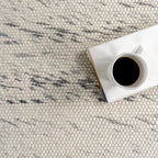 Rugs USA Santa Ynez Ivory/Grey, 4' x 6', Handmade, Marled, Wool & Cotton, Soft and Cozy, High Traffic, Stain Resistant, Easy Clean, Durable Area Rug for Bedroom, Living Room, Dining, Den, Foyer