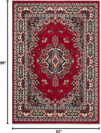 Home Dynamix Premium Sakarya Traditional Medallion Border Area Rug, Claret, 5'2"x7'4" Rectangle