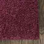 Unique Loom Solid Shag Collection Area Rug (2' 2" x 6' 7" Runner Eggplant Purple)