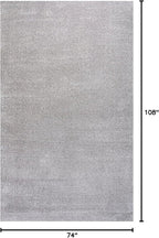 JONATHAN Y Haze Solid Low-Pile Light Gray Indoor Area Rug 6x9, Coastal,Bohemian,Minimalist,Classic, Easy-Cleaning for Living Room,Bedroom,Kitchen,Pet Friendly,Non-Shedding (SEU100K-6)