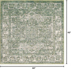 Unique Loom Isabella Collection Area Rug - Adjani (4' 1" Square, Green/ Ivory)