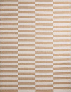 Unique Loom Outdoor Striped Collection Area Rug - Striped (10' x 13' 1" Rectangle Taupe/Ivory)