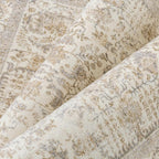 Light Brown Runner Rug 2'6"x8' Washable Carpet for Hallway Kitchen Vintage Distressed Non Slip Indoor Retro Floral Bedroom Accent Throw Long Rug Bathroom Office Laundry Dining Living Room