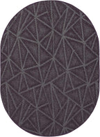 Furnish my Place Geometrical Pattern Indoor/Outdoor Refine Purple Rug, Abstract Area Rug, Doorway Mat, Contemporary Rug for Living Room, Entryway, Made in USA - 4' x 6' Oval